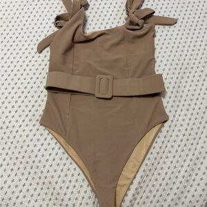 Beach Riot Tan Ribbed Swimsuit